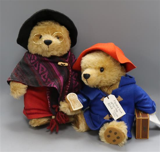 Two Steiff toys: Paddington and Aunt Lucy, white tag, boxed
